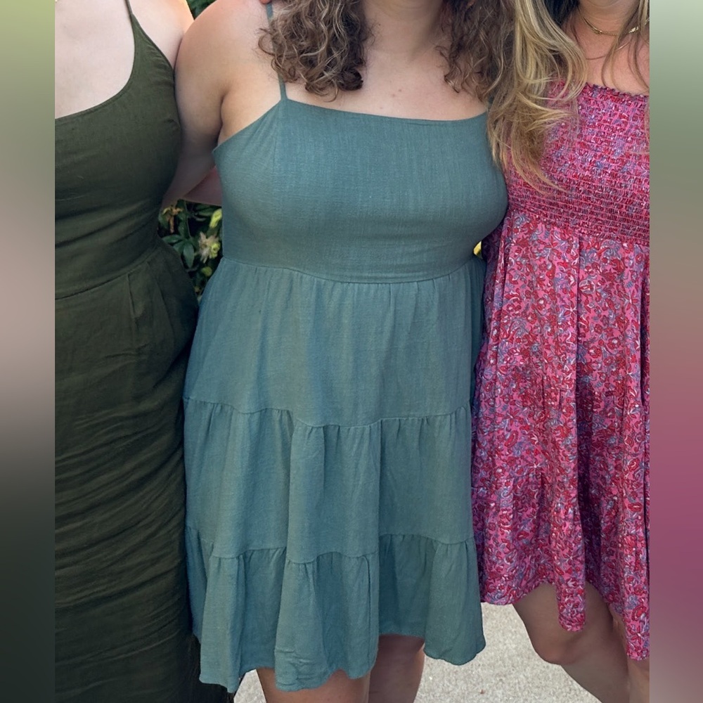 Lulu's Green/Teal Sleeveless Dress Mini